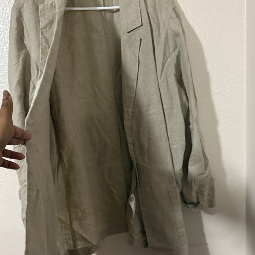 Eileen fisher Sz 3X organic linen Beige Casual Jacket natural fiber - Picture 6 of 9